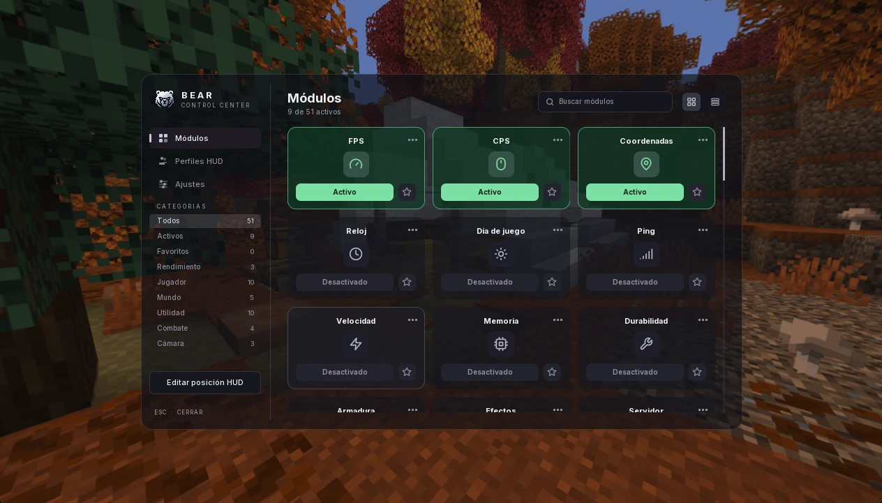 Módulos del HUD de Bear